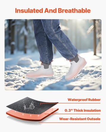 Чоловічі гумові чоботи до щиколотки VEVOR, розмір 45.5 EU, сірі