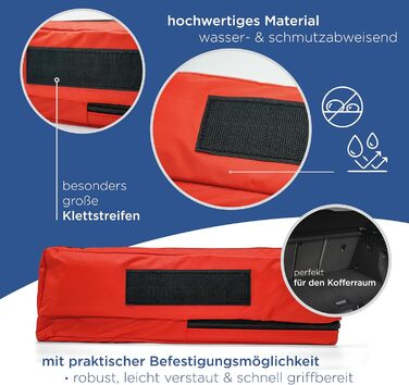 Автомобільна аптечка, включаючи аптечку автомобільну 2024 (червоний), 2024 tv geprft, inklusive Warndreieck und Warnwesten Auto -