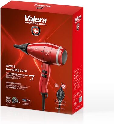 Професійний фен, компактний, легкий і тихий фен, цифровий двигун, регульована температура, іонна функція, 2200 Вт, швейцарське вир