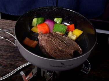 Титанова сковорода з антипригарним покриттям 15 см Легка сковорода Сковорода Походи Кемпінг Маленька тарілка Чаша Відкритий посуд