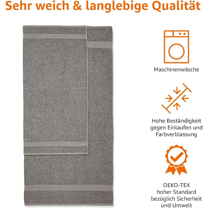 Набір рушників для ванних кімнат з 6 шт. , світлостійкий, 100 бавовна, м'який і поглинаючий, 2 рушники для ванної та 4 рушники для