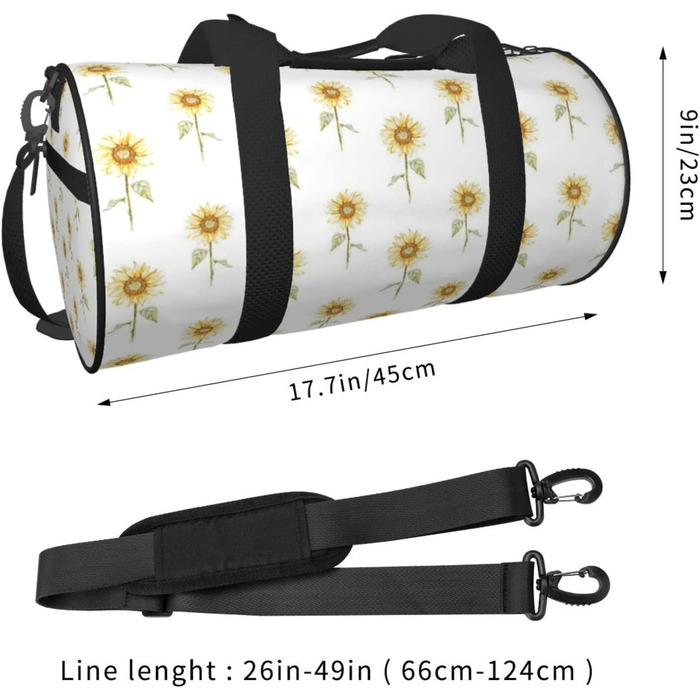Дорожня сумка-мішок з соняшниками, розписана вручну, з квітковим візерунком. Універсальна спортивна сумка для чоловіків та жінок.