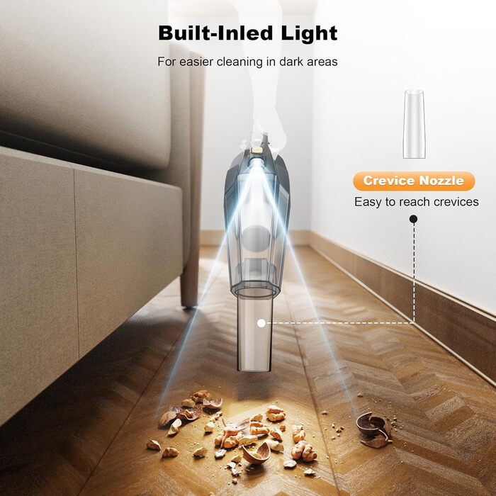 Ручний пилосос, акумуляторний ручний пилосос, акумуляторна батарея для ручного пилососа, 12000PA USB Перезаряджається портативний