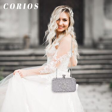 Сріблясте клатч-вечірнє відділення для жінок, інкрустоване стразами та кристалами, елегантна сумочка на ланцюжку для дня народження, коктейльної вечірки, танців, вечірнього заходу