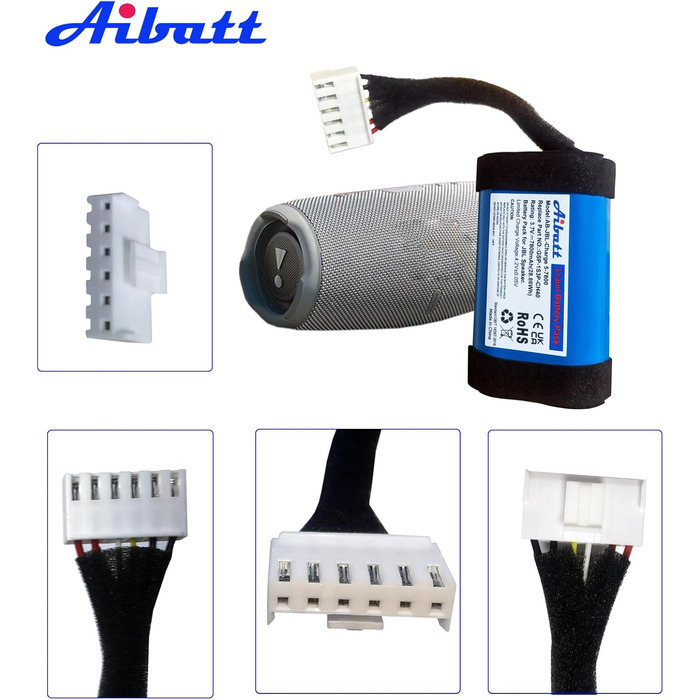 Замінний акумулятор ємністю 7800 мАг для JBL Charge 5, акумулятор для Bluetooth-колонки JBL Charge 5-го покоління, заміна акумулятора JBL GSP-1S3P-CH40, GSP-1S3P-CH4A.