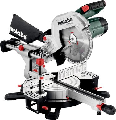 Торцювальна пила Metabo KGS 254 M - 613254000 - з лінією Precision Cut Line, пиляльним диском 254 мм і функцією протягування - довжина кабелю 2 м