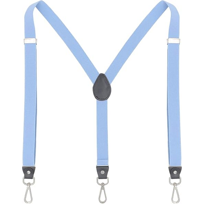 Підтяжки Ausukler Extra Strong 2,5 см з карабін-гачками світло-блакитний