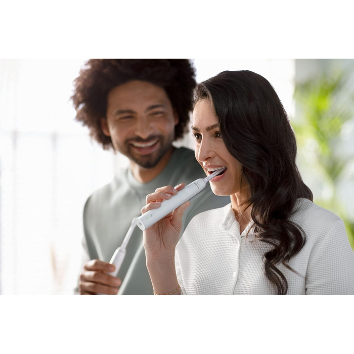Електрична зубна щітка Philips Sonicare Sonic серії 3100 із вбудованим датчиком тиску, SmarTimer і QuadPacer, HX3673/13 біла