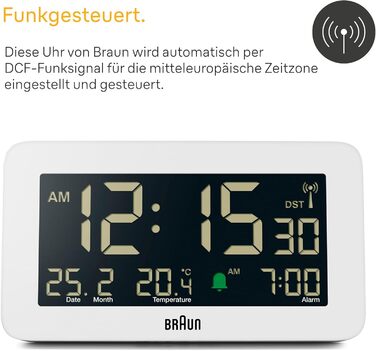 Цифровий будильник Braun Clock BC10W-DCF