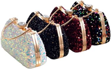 Маленька вечірня сумочка-клатч IAMUHI з паєтками та ручкою, мініатюрна квадратна сумка на ланцюжку через плече, колір Е-бургунді