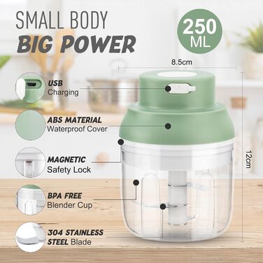 Електрична овочерізка 250 мл подрібнювач цибулі, мультиподрібнювач цибулерізка, подрібнювач їжі, кухонні аксесуари для овочів, фру