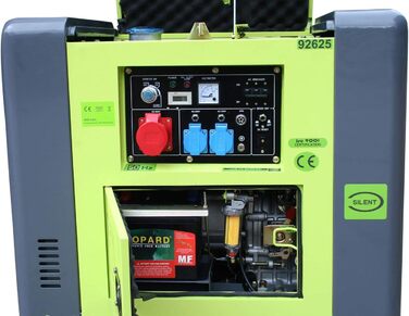 Електричний дизельний генератор Varan Motors 92625, звукоізольований, тип Panda, генератор потужності, 400 В 230 В, 6,25 кВА