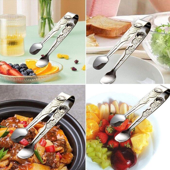 Щипці для льоду з нержавіючої сталі 2 шт. и, рельєфні щипці для цукерок, кондитерські щипці, сервірувальні щипці для їжі, солодощі