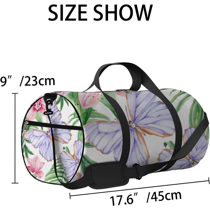 Спортивна сумка для фітнесу, йоги та танців, дорожня сумка для вихідних, з красивим дизайном метелика, унісекс сумка для тренувань