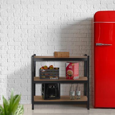 Полиця для зберігання Relaxdays для важких умов експлуатації, 5 ярусів, ВШХ 180 x 100 x 40 см, до 500 кг, сталь, чорна