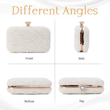 Жіноча перлинна клатч-сумка, вечірня сумочка з перлами для весілля, вечірки, випускного, урочистих подій, бежевий колір