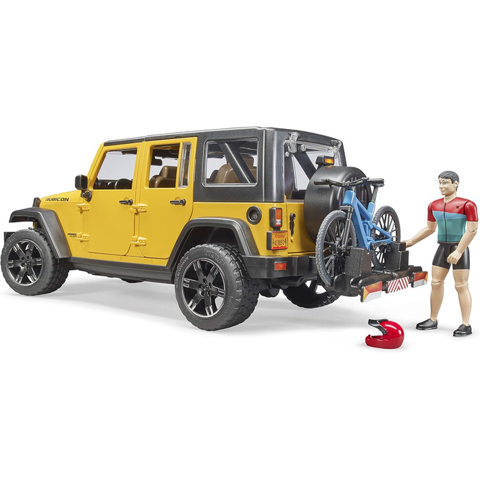 Джип Wrangler Rubicon Unlimited з гірським велосипедом і велосипедистом - 116 позашляховик велосипед іграшкова фігурка bworld, 02543 -