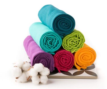 Кольорові серветки для відрижки (веселка, набір 6, 80x80 см) - Кольорові муслінові пелюшки, муслінові серветки 100 бавовна, сертиф