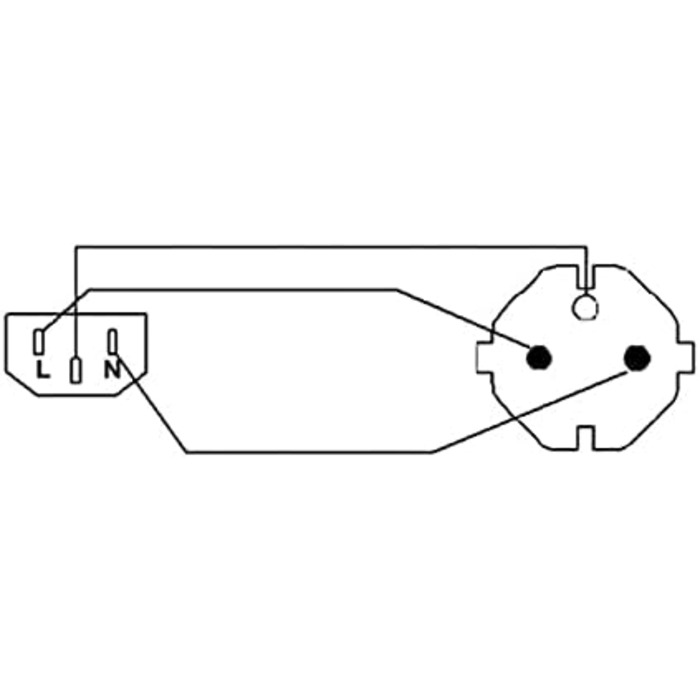 Оснащення 333280 Socket Strip для ДБЖ 3-ходовий кабель Schuko 230V1.10m і мережевий адаптер, InLine, IEC C14 до розетки Schuko, 1 м () (3-сторонній, комплект з кабелем живлення)