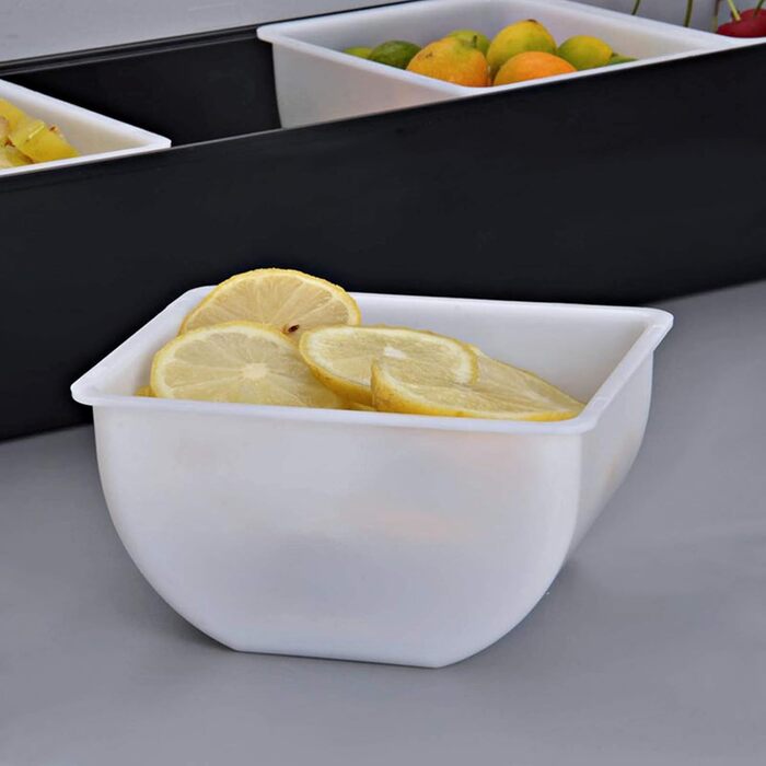 Набір контейнерів для подачі страв Смаколик 6 відділень, пластиковий та металевий контейнери для овочів, фруктів, спецій та гарнірів з кришками