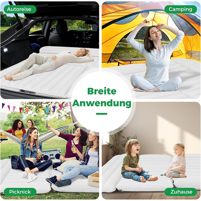 Автомобільний матрац COSTWAY, 190 x 130 см, надувний матрац для позашляховиків, двосторонній, надувний матрац з повітряним насосом та сумкою для перенесення, автомобільний матрац для багажника, кемпінгу, подорожей, активного відпочинку на природі (бежевий