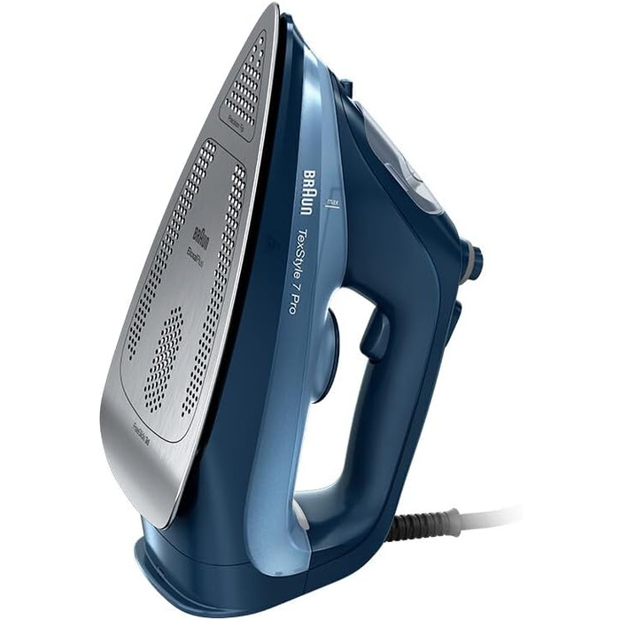 Парова праска Braun TexStyle 7 Pro SI 7160 BL - праска з підошвою Freeglide 3D, вертикальна подача пари, 3000 Вт, синя