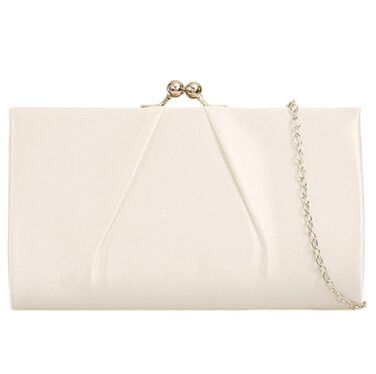 Клатч кремово-бежевий атласний, вечірня сумочка з золотистою застібкою, жіноча сумочка на ланцюжку/ручці, для випускного, весілля, великий розмір