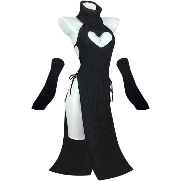 Жіночий косплей‑костюм Cheongsam KORURACLUB для ролевих ігор, чорний/білий, розмір S–XL