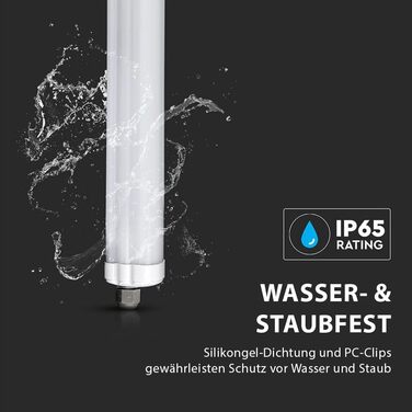 Світлодіодний світильник для вологих приміщень, 120 см, 36 Вт, 4320 люмен, нейтральний білий 4000 К, IP65, світлодіодна лампа, освітлення для підвалу, освітлення для вологих приміщень, стельове освітлення для вологих приміщень, (упаковка 2 шт.)