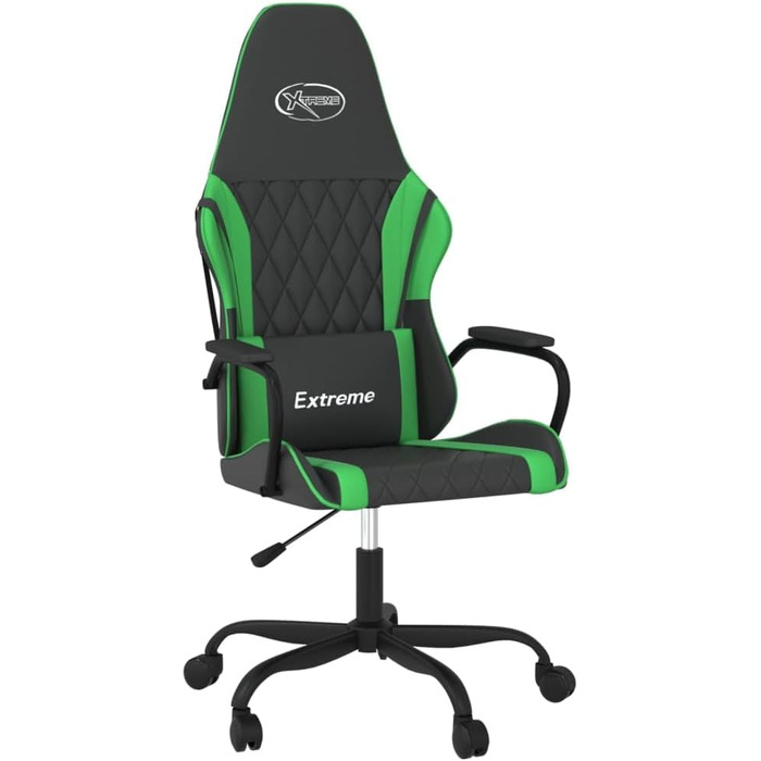 Ігрове крісло INLIFE чорно-зелене зі штучної шкіри, Меблі, Крісла, Ігрові крісла, Зелене, 14,9 кг, 3143778