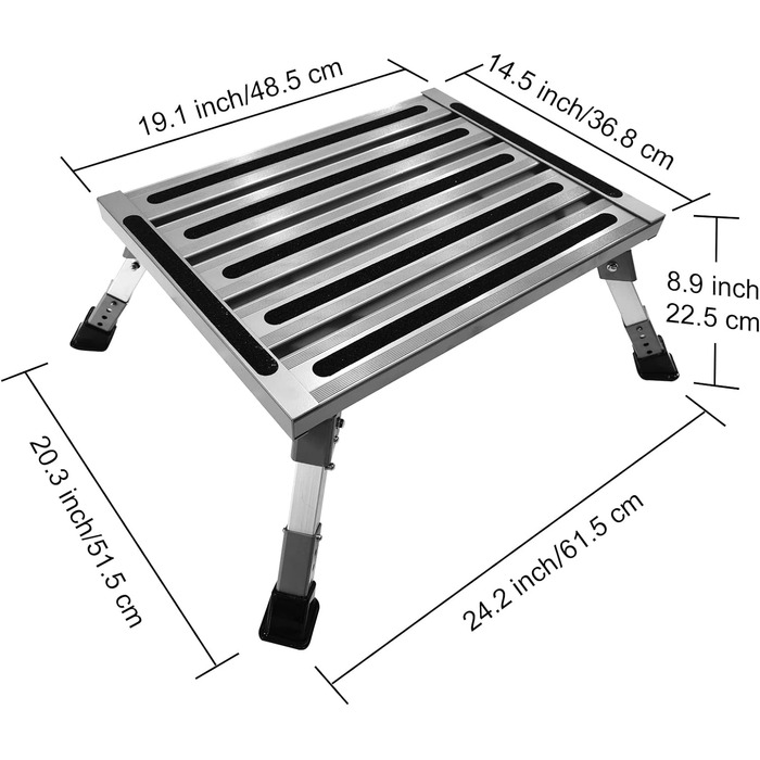 Загальна складна сходинка BotaBay 48,5 x 37 см, табурет, робоча платформа, алюміній, лавка-степ 150 кг