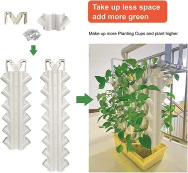 Набір для внутрішнього гідропонного вирощування, система гідропонного вирощування Вертикальна система рослин з аксесуарами для листової зелені для трав, фруктів і овочів