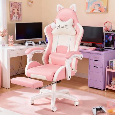 Ігрове крісло Ергономічне ігрове крісло Настільне крісло з тканинною поверхнею, пружинною подушкою сидіння, з&39єднувальними підлокітниками та підставкою для ніг