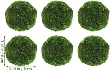 Кульки із сухого моху Камені з штучного моху Кулька з акваріумного моху Зелений мох для виготовлення булочок Зелені кульки з моху Підвісні кульки Кулька Соковитий наповнювач із сухого моху, 6 шт.