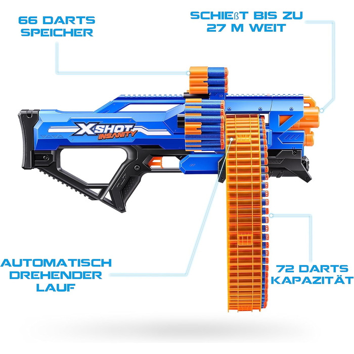 Бластер XShot Insanity з комплектом із 138 дротиків