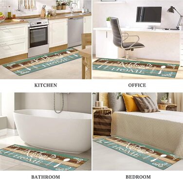 Комплект кухонних килимків, килимок для кухні, що миється, килимова доріжка для коридору, комплект кухонних килимків та килимків, що миються, підходить для нековзних килимків на кухні, у вітальні, їдальні та ванній кімнаті C002