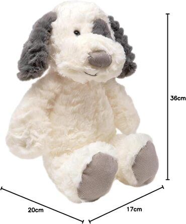 М'яка іграшка Mollis Собака 36 см, біл-сірий