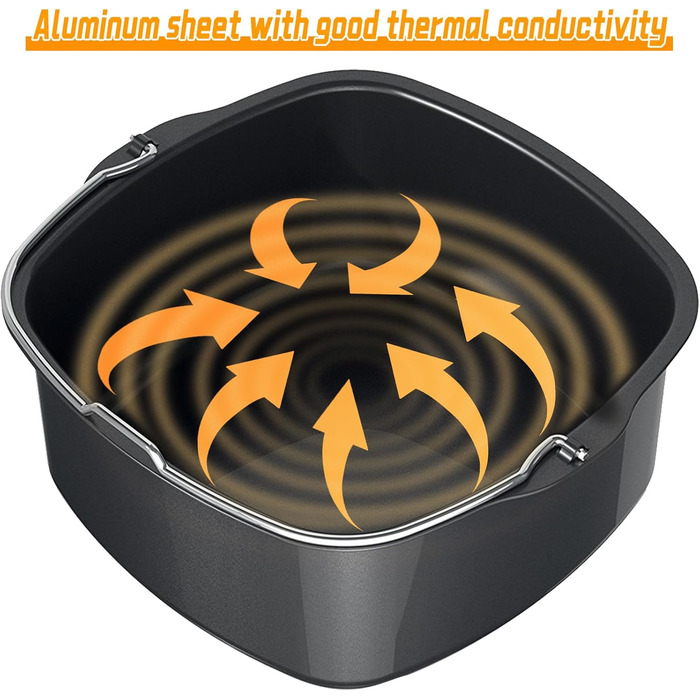 Форма для аерофритюрниці, термостійкі аксесуари для фритюрниці, багаторазова форма для торта, кошик для випічки хліба, форма для випічки праски з легким очищенням, аксесуари для фритюрниці для HD9925, HD9860, HD9905 01 (22 см)