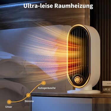 Портативний електричний обігрівач, 800 Вт, для приміщень, термостат, для розміщення на столі та підлозі, захист від перекидання, невеликий кімнатний обігрівач для спальні, офісу, дому, вітальні