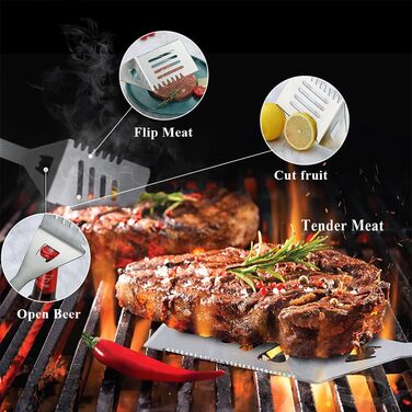 Набір аксесуарів для гриля KCHENPROFI BBQ Phoenix, 8 предметів, в алюмінієвому кейсі