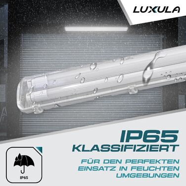 Вологозахищений світильник з 2x18 Вт світлодіодними трубками T8 - 120 см 3600 lm 4000K нейтральний білий - петлевий - IP65 IK08 трубчасте освітлення майстерні підвал гараж