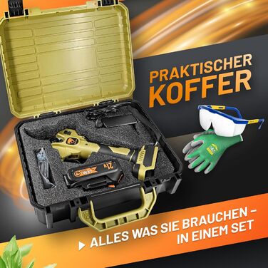 Акумуляторні садові ножиці GRNTEK 21V 2Ah безщіткові, електричні садові ножиці, живлення від акумулятора до 30 мм, безщітковий двигун 400 Вт, лезо SK5, сумісні з Makita, повний комплект у футлярі