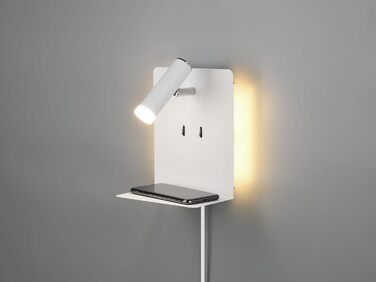 Стільний настінний LED-світильник Trio Leuchten Element 222570231, матовий білий метал, 1 x 3 Вт, з USB-портом для зарядки
