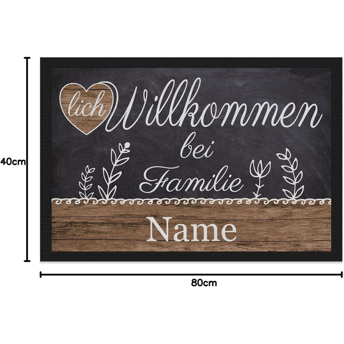 Персоналізований килимок для дверей з іменем &quotКоролівський&quot - Ласкаво просимо - Подарунки на новосілля Нековзний, 60x40 см з гумовим краєм