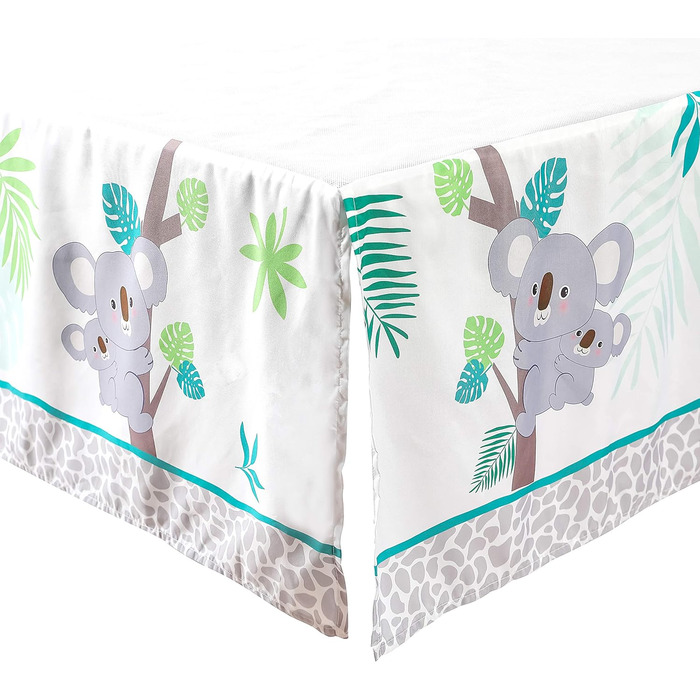 Комплект постільної білизни для дитячого ліжечка La Premura Baby Koala, 3 предмети, стандартний розмір, сіро-зелений, дитяча пості