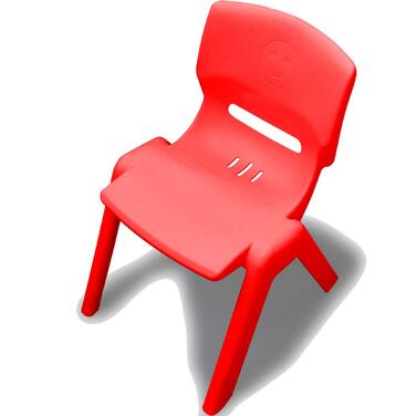 Дитячий стільчик Stimo з гумовими ніжками, вантажопідйомність до 100 кг, штабелюється та стійкий до перекидання, підходить для використання в приміщенні та на вулиці (виготовлений з пластику) (червоний)