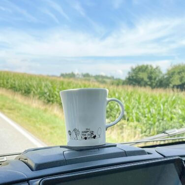 Порцелянові кружки з магнітними ручками silwy CAMPING (Набір з 2 шт.) вкл. дві металеві наногелеві подушечки ЧОРНОГО кольору - нековзні кружки для кемпінгу та караванів, аксесуари для човнів та яхт Кемпінг 2 шт. (1 упаковка)