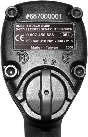 Пневматичний ударний гайковерт Bosch Professional 1/2 (частота обертання на холостому ходу 7000 хв-1, макс. крутний момент 310 Нм)