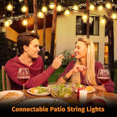 Світлодіодні казкові ліхтарі на відкритому повітрі, 10M 18 лампочок 1 заміна, G40 лампочки ABS пластикові казкові ліхтарі електрич