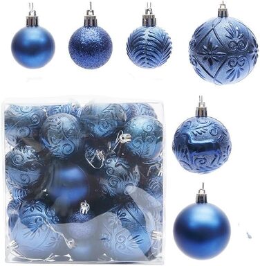 Набір з 50 різдвяних кульок сині YUANHUYUOU